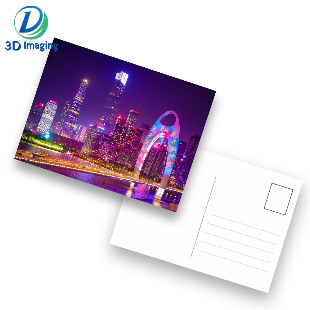 Custom lenticular postcard beautiful scenery 3D postcard for tourist souvenirs guangzhou city