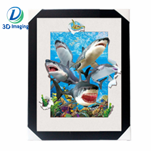 5d lenticular picture with plastic frame sea world 3d image