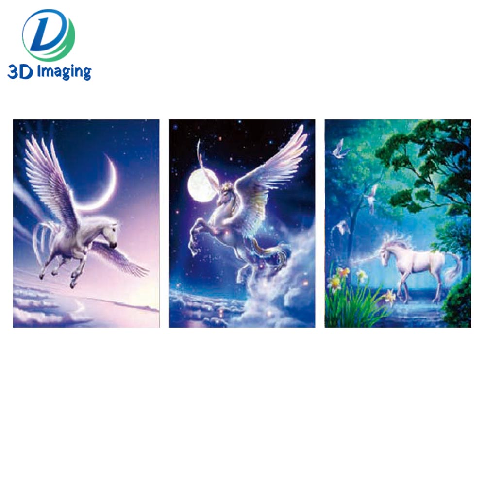Home decoration 3D lenticular picture of horse flip effect