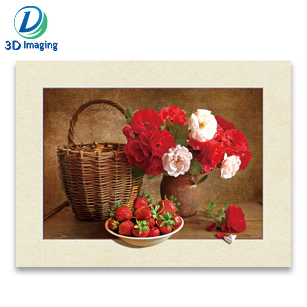 5D picture of flowers plastic decoration 3d lenticular flowers picture