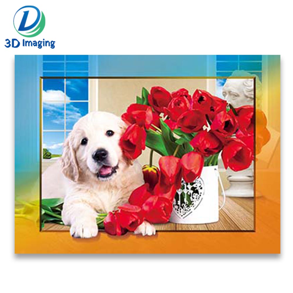 high quality Lenticular 3d pictures of dogs 5d lenticular pictures for home decoration