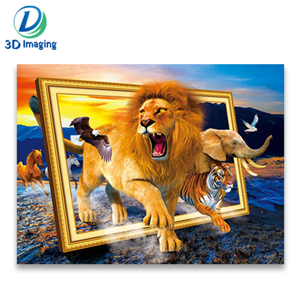 5d lenticular lion picture for office decor wild animals poster