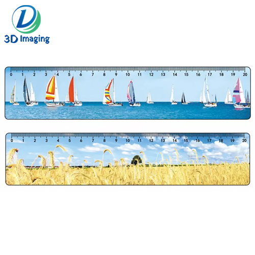 OEM 3d lenticular Ruler Promotional Gift Stationery custom shape and design