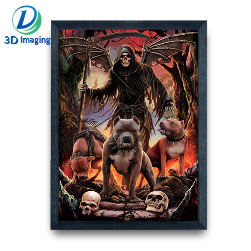 Diablo series 3D Poster PET lenticular material 3d skull picture with frame