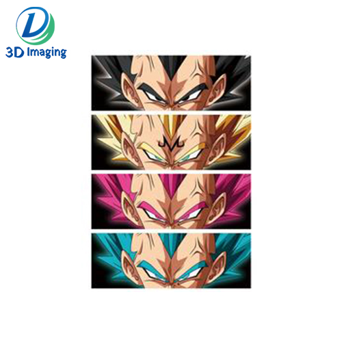 Wholesale 3D Anime Motion Stickers Goku Changing Flip Lenticular Handsome Sticker Dragon Ball Sticker