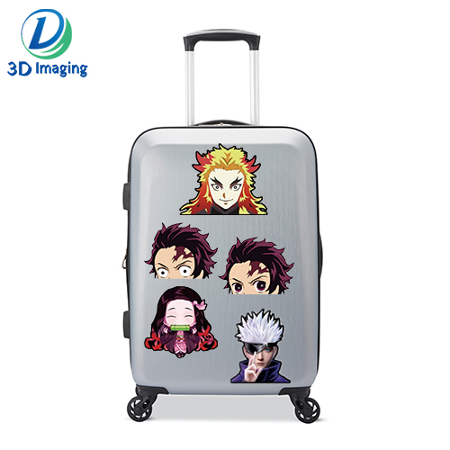 PET Waterproof Anime 3D Sticker Cartoon Anime 3D Lenticular Motion Stickers for Luggage / Suitcase