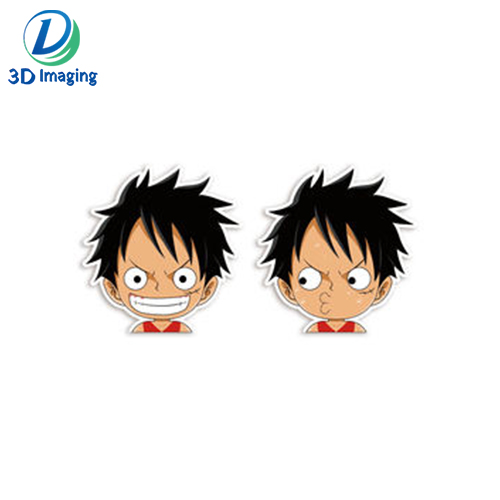 Factory Supplier Anime One Piece Luffy Sticker Die Cut Shape Lenticular Sticker For Car Windshield