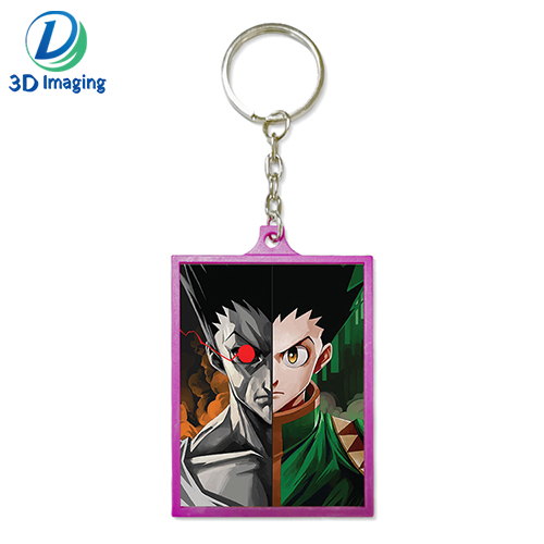 New products acrylic keychain 3d lenticular art print keychains lenticular anime keychain