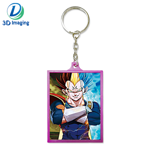 3D Lenticular Keychain With Anime Design Flip Lenticular Keychains For Promotion