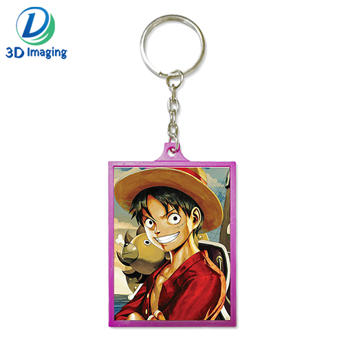 Anime keychain ONE PIECE anime Lenticular 3D keychain wholesale lenticular keychain