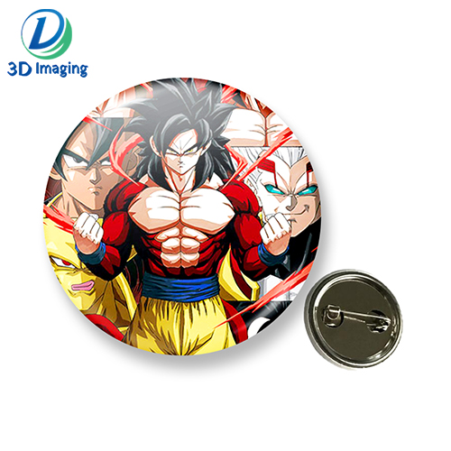 Factory Price Color Round Shape 3D lenticular Badges for Clothes