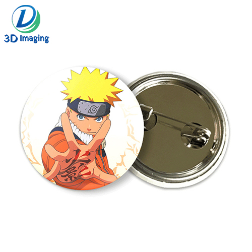 Custom metal badge lenticular anime badge for bags