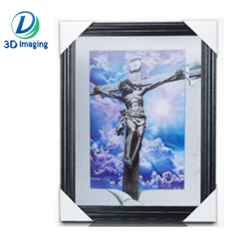 PET 5d lenticular religion picture/poster with wooden frame